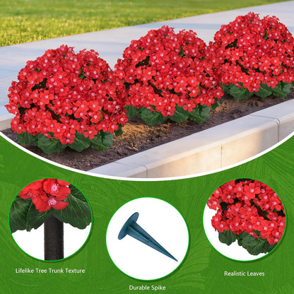 Yangrass Artificial Topiary Pink Flowers for Outdoors, Fake Bushes Topiary Ball Trees Set of 2 with Ground Spikes, Lifelike UV Resistant Faux Plants for Front Porch Garden Patio Decor