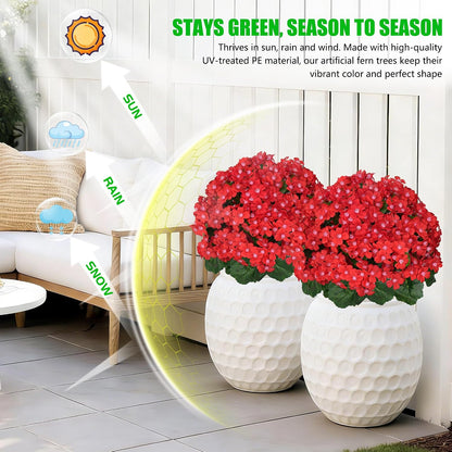 Yangrass Artificial Topiary Pink Flowers for Outdoors, Fake Bushes Topiary Ball Trees Set of 2 with Ground Spikes, Lifelike UV Resistant Faux Plants for Front Porch Garden Patio Decor