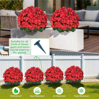 Yangrass Artificial Topiary Pink Flowers for Outdoors, Fake Bushes Topiary Ball Trees Set of 2 with Ground Spikes, Lifelike UV Resistant Faux Plants for Front Porch Garden Patio Decor