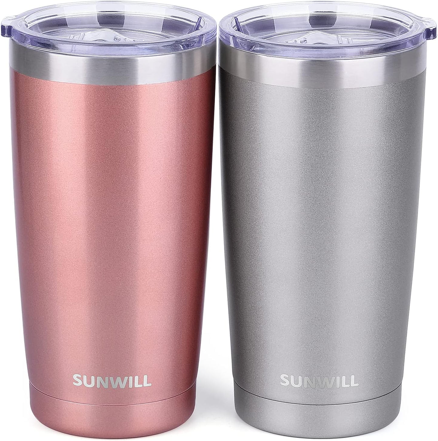 Travel Coffee Tumbler 20 oz, Insulated Mug with Lid, Stainless Steel Cup for Hot and Cold Drinks, Powder Coated Yellow