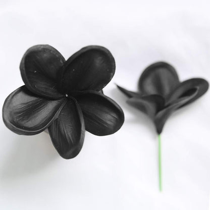 Bunch of 10 PU Real Touch Lifelike Artificial Plumeria Frangipani Flower Bouquets Fake Wedding Cake Home Party Decoration (White)