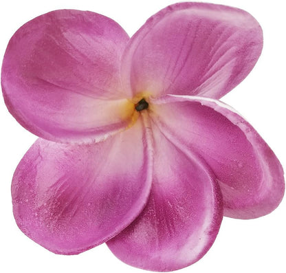 Bunch of 10 PU Real Touch Lifelike Artificial Plumeria Frangipani Flower Bouquets Fake Wedding Cake Home Party Decoration (White)