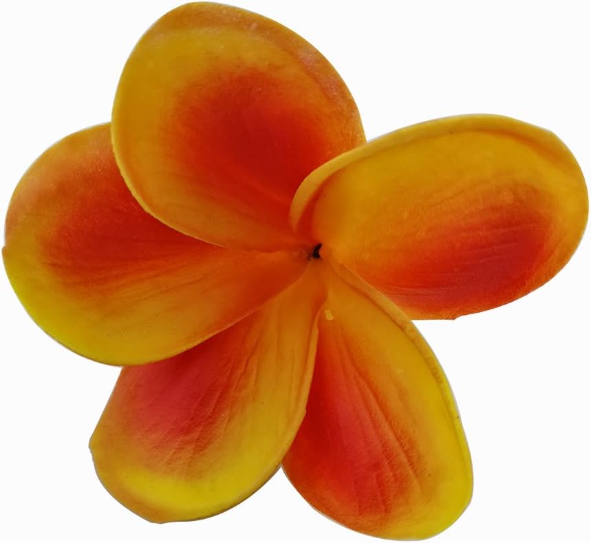 Bunch of 10 PU Real Touch Lifelike Artificial Plumeria Frangipani Flower Bouquets Fake Wedding Cake Home Party Decoration (White)