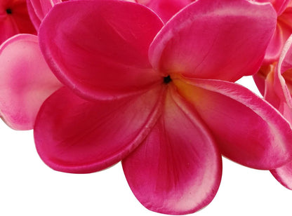 Bunch of 10 PU Real Touch Lifelike Artificial Plumeria Frangipani Flower Bouquets Fake Wedding Cake Home Party Decoration (White)
