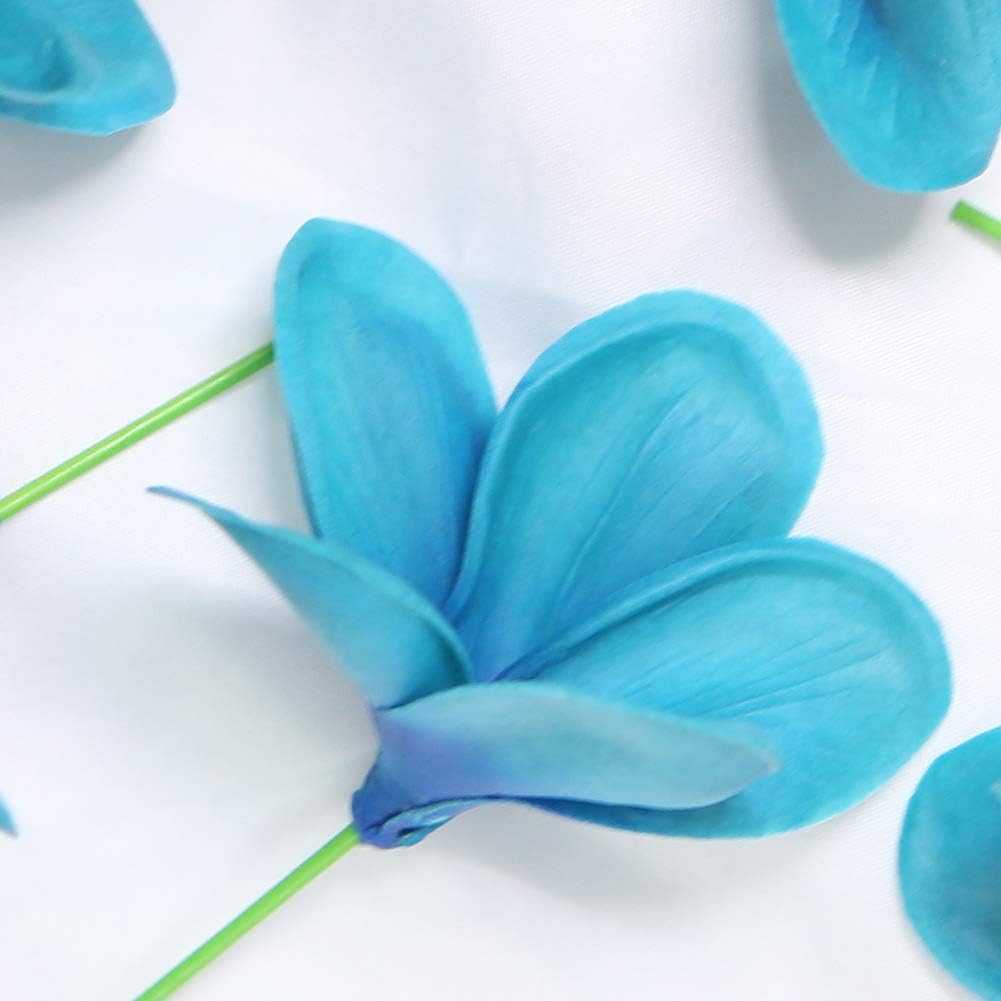 Bunch of 10 PU Real Touch Lifelike Artificial Plumeria Frangipani Flower Bouquets Fake Wedding Cake Home Party Decoration (White)