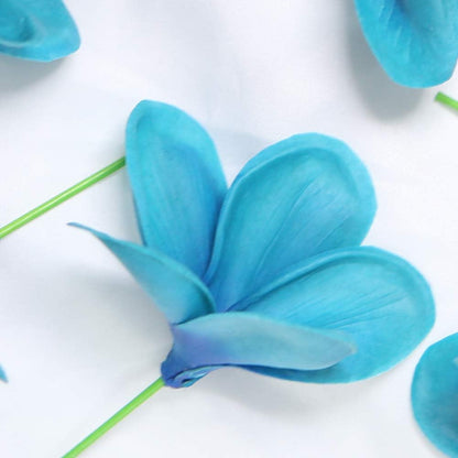 Bunch of 10 PU Real Touch Lifelike Artificial Plumeria Frangipani Flower Bouquets Fake Wedding Cake Home Party Decoration (White)