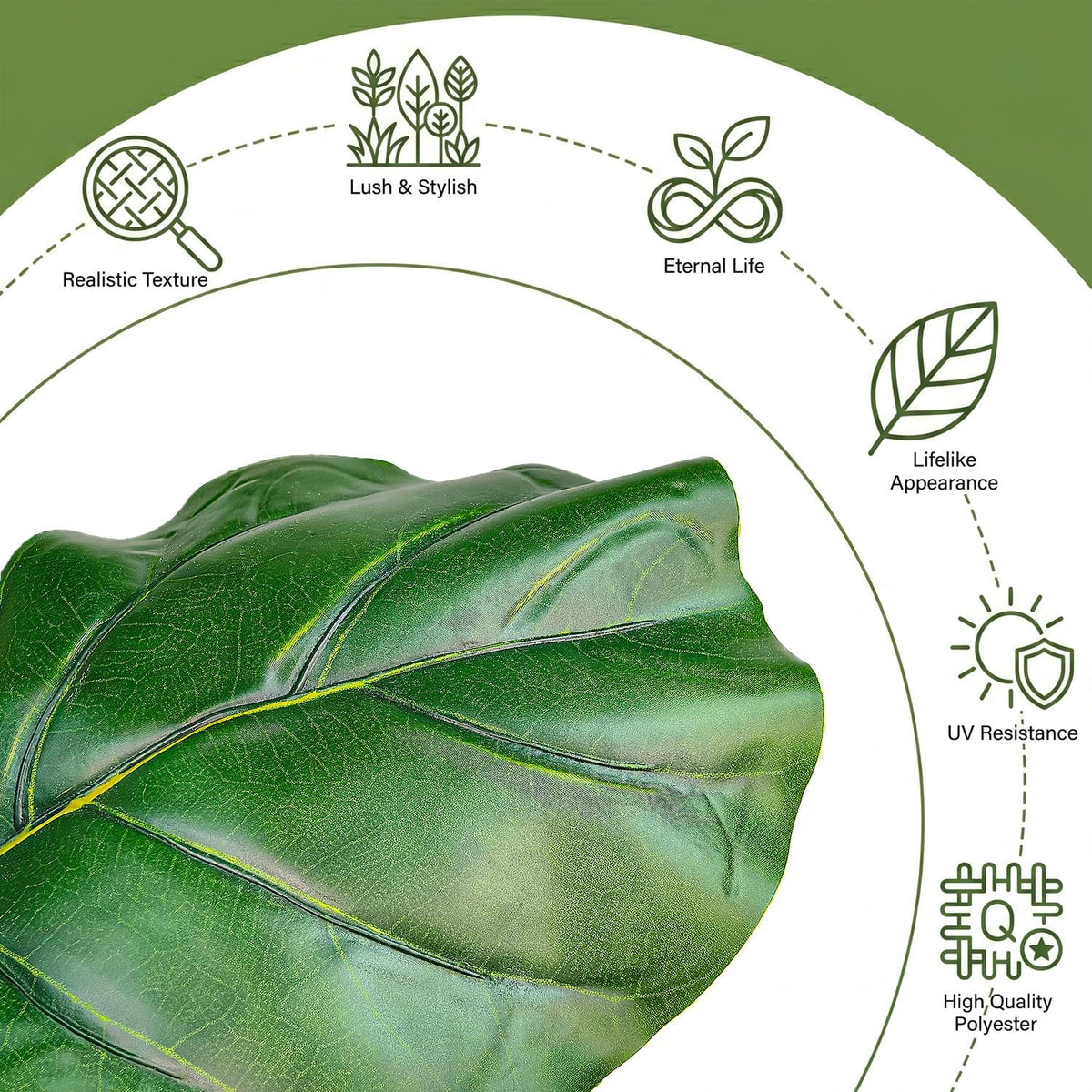 30" Artificial Fiddle Leaf Fig Tree, Realistic Fake Plants Faux Trees Indoor with Cotton Rope Basket, Artificial Plants Indoor for Apartment Home Living Room Office Decor