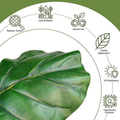 30" Artificial Fiddle Leaf Fig Tree, Realistic Fake Plants Faux Trees Indoor with Cotton Rope Basket, Artificial Plants Indoor for Apartment Home Living Room Office Decor