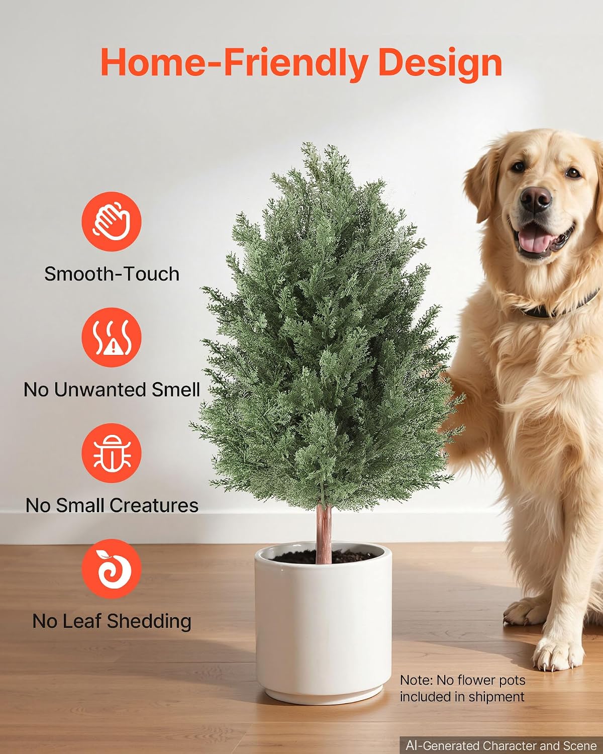 Artificial Cedar Topiary Trees, 48 inch 2 Set Faux Pine Shrubs Plants, Fake Silk Tree Look Real, Easy Assembly for Decor Front Porch Outdoor Patio Garden Balcony Backyard Indoor Office