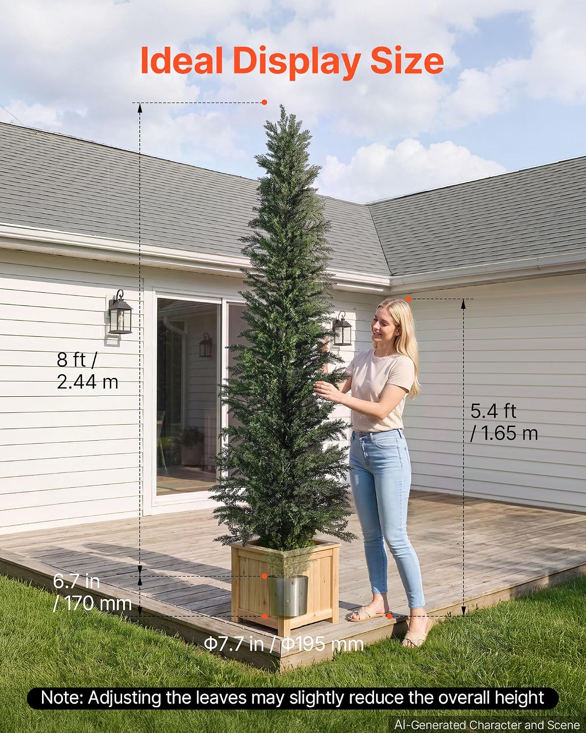 Artificial Cedar Topiary Trees, 48 inch 2 Set Faux Pine Shrubs Plants, Fake Silk Tree Look Real, Easy Assembly for Decor Front Porch Outdoor Patio Garden Balcony Backyard Indoor Office