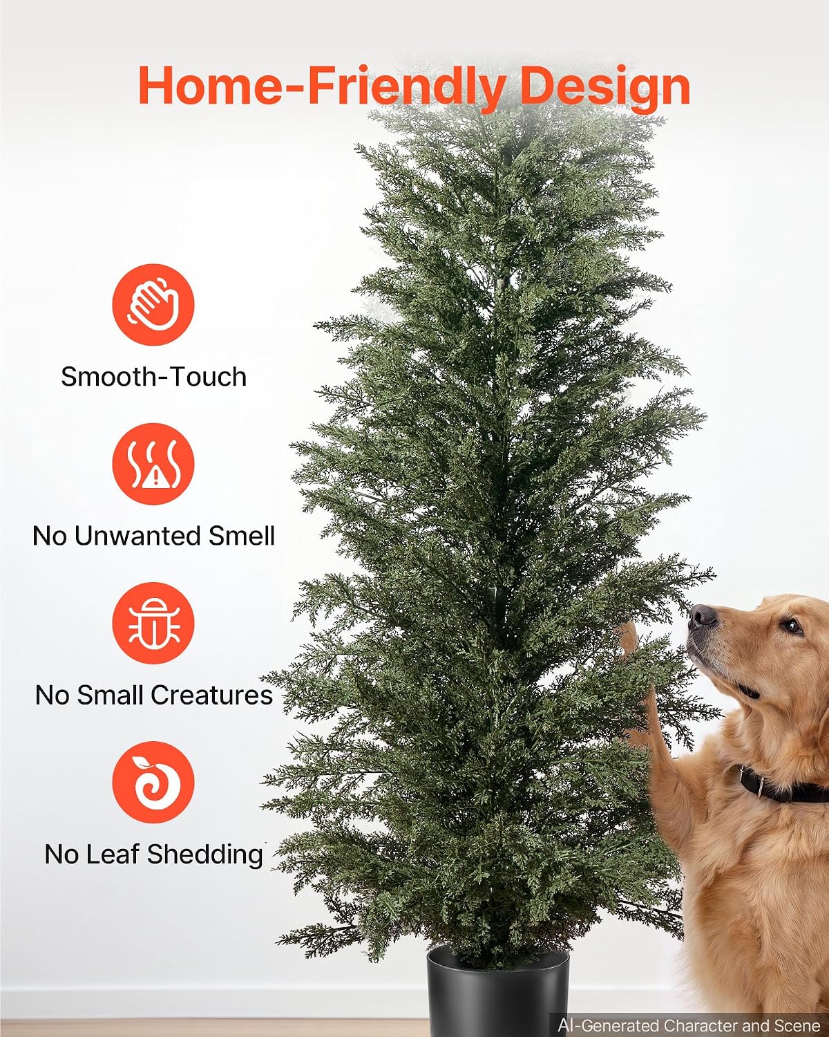 Artificial Cedar Topiary Trees, 48 inch 2 Set Faux Pine Shrubs Plants, Fake Silk Tree Look Real, Easy Assembly for Decor Front Porch Outdoor Patio Garden Balcony Backyard Indoor Office