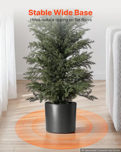 Artificial Cedar Topiary Trees, 48 inch 2 Set Faux Pine Shrubs Plants, Fake Silk Tree Look Real, Easy Assembly for Decor Front Porch Outdoor Patio Garden Balcony Backyard Indoor Office