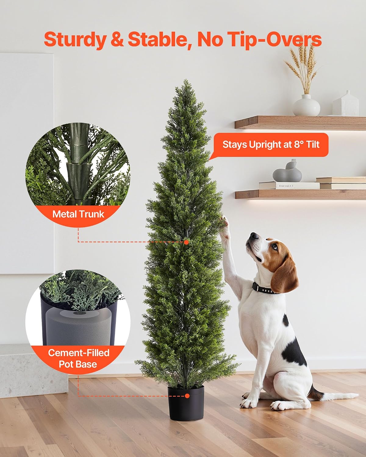 Artificial Cedar Topiary Trees, 48 inch 2 Set Faux Pine Shrubs Plants, Fake Silk Tree Look Real, Easy Assembly for Decor Front Porch Outdoor Patio Garden Balcony Backyard Indoor Office