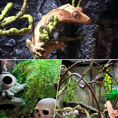 Flexible Bend-A-Branch Jungle Vines Pet Habitat Decor Reptile Plants Terrarium for Lizard, Frogs, Snakes and More Reptiles Climbing (Fat: 43.31 x 0.79 Inch)