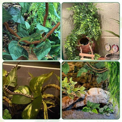 Flexible Bend-A-Branch Jungle Vines Pet Habitat Decor Reptile Plants Terrarium for Lizard, Frogs, Snakes and More Reptiles Climbing (Fat: 43.31 x 0.79 Inch)