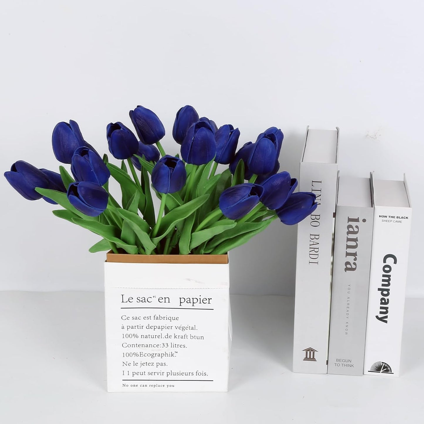 Real Touch Purple Tulips 24PCS Artificial Flowers for Decoraion Fake Tulips Purple Flowers Floral Arrangements Faux Tulip Decor for Table Home Decor Baby Shower Centerpieces