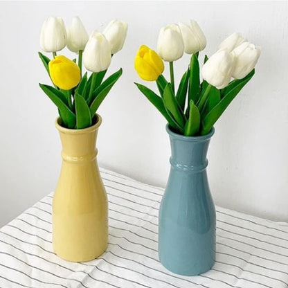 Real Touch Purple Tulips 24PCS Artificial Flowers for Decoraion Fake Tulips Purple Flowers Floral Arrangements Faux Tulip Decor for Table Home Decor Baby Shower Centerpieces