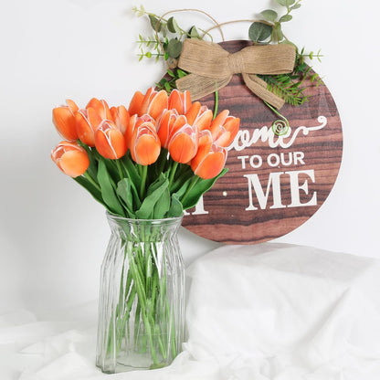 Real Touch Purple Tulips 24PCS Artificial Flowers for Decoraion Fake Tulips Purple Flowers Floral Arrangements Faux Tulip Decor for Table Home Decor Baby Shower Centerpieces