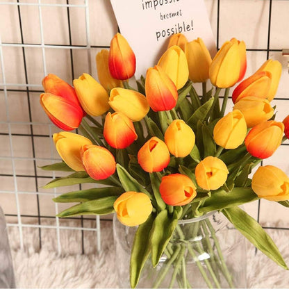 Real Touch Purple Tulips 24PCS Artificial Flowers for Decoraion Fake Tulips Purple Flowers Floral Arrangements Faux Tulip Decor for Table Home Decor Baby Shower Centerpieces