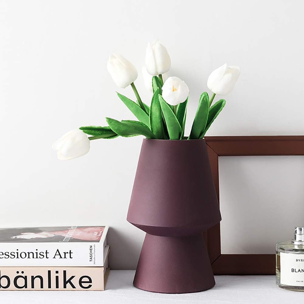 Real Touch Purple Tulips 24PCS Artificial Flowers for Decoraion Fake Tulips Purple Flowers Floral Arrangements Faux Tulip Decor for Table Home Decor Baby Shower Centerpieces