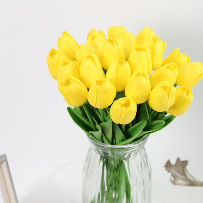 Real Touch Purple Tulips 24PCS Artificial Flowers for Decoraion Fake Tulips Purple Flowers Floral Arrangements Faux Tulip Decor for Table Home Decor Baby Shower Centerpieces
