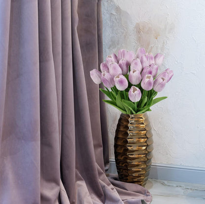 Real Touch Purple Tulips 24PCS Artificial Flowers for Decoraion Fake Tulips Purple Flowers Floral Arrangements Faux Tulip Decor for Table Home Decor Baby Shower Centerpieces