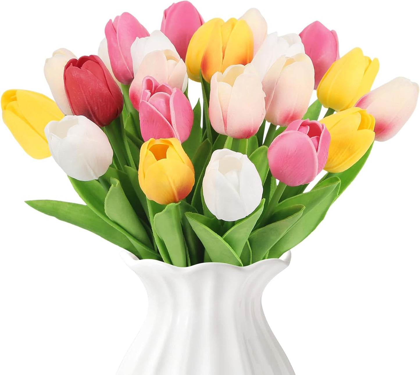 Real Touch Purple Tulips 24PCS Artificial Flowers for Decoraion Fake Tulips Purple Flowers Floral Arrangements Faux Tulip Decor for Table Home Decor Baby Shower Centerpieces