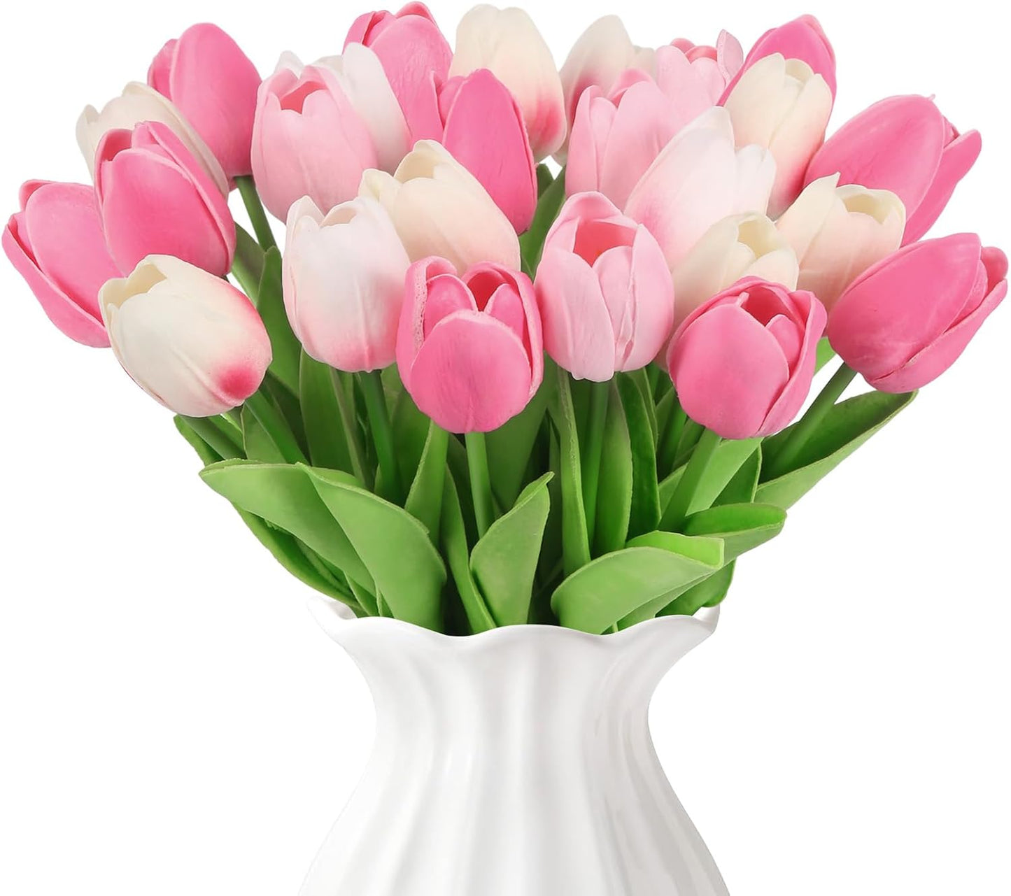 Real Touch Purple Tulips 24PCS Artificial Flowers for Decoraion Fake Tulips Purple Flowers Floral Arrangements Faux Tulip Decor for Table Home Decor Baby Shower Centerpieces