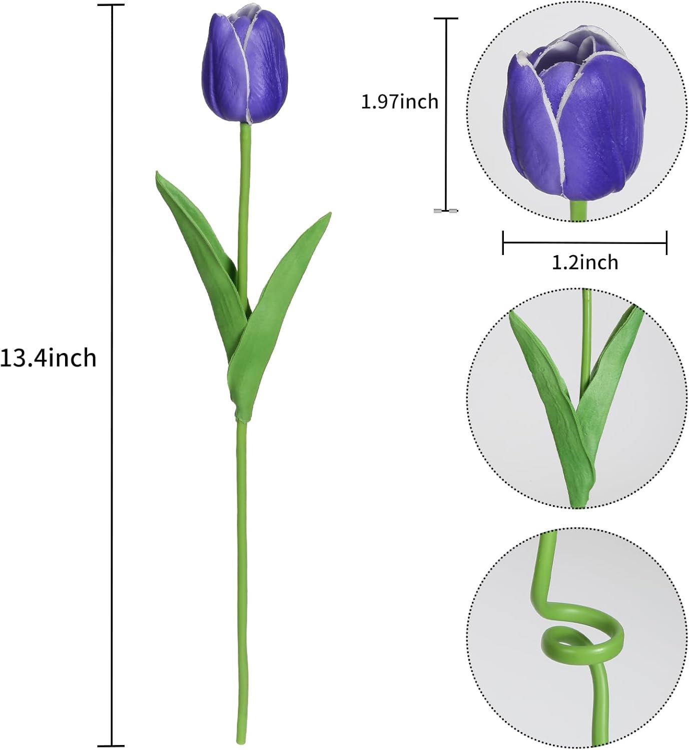 Real Touch Purple Tulips 24PCS Artificial Flowers for Decoraion Fake Tulips Purple Flowers Floral Arrangements Faux Tulip Decor for Table Home Decor Baby Shower Centerpieces