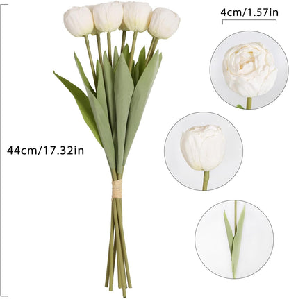 Real Touch Purple Tulips 24PCS Artificial Flowers for Decoraion Fake Tulips Purple Flowers Floral Arrangements Faux Tulip Decor for Table Home Decor Baby Shower Centerpieces
