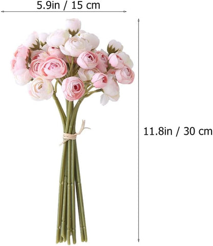 Simulated Camellia Bouquet Pink Artificial Flowers for Wedding Holding Flower Valentine S Day Centerpieces Home Flower Ornament Faux Floral Arrangement 11.81 X 5.90 X 3.93 in