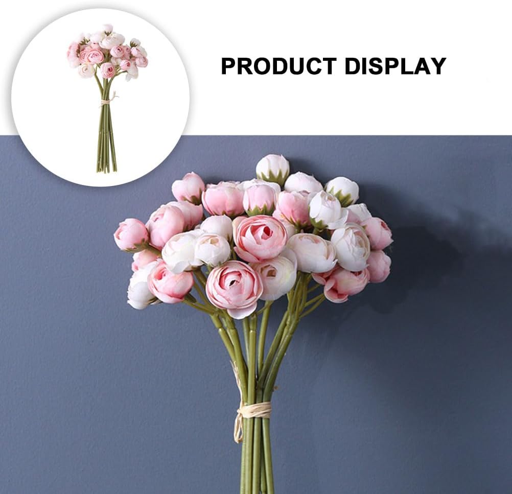 Simulated Camellia Bouquet Pink Artificial Flowers for Wedding Holding Flower Valentine S Day Centerpieces Home Flower Ornament Faux Floral Arrangement 11.81 X 5.90 X 3.93 in