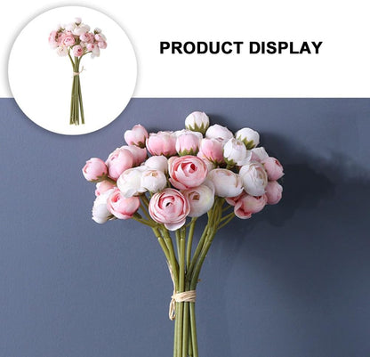 Simulated Camellia Bouquet Pink Artificial Flowers for Wedding Holding Flower Valentine S Day Centerpieces Home Flower Ornament Faux Floral Arrangement 11.81 X 5.90 X 3.93 in