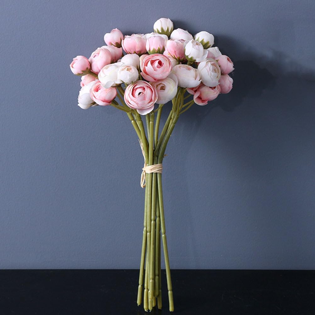 Simulated Camellia Bouquet Pink Artificial Flowers for Wedding Holding Flower Valentine S Day Centerpieces Home Flower Ornament Faux Floral Arrangement 11.81 X 5.90 X 3.93 in