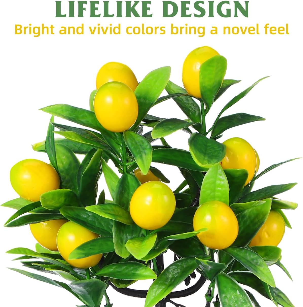 Artificial Lemon Tree Bonsai Faux Lemon Tree Potted Plant Small Fake Plant for Home Office Desk Tabletop Decor Kitchen Hotel Restaurant Cafe 9.44 X 7.48 X 7.48 in