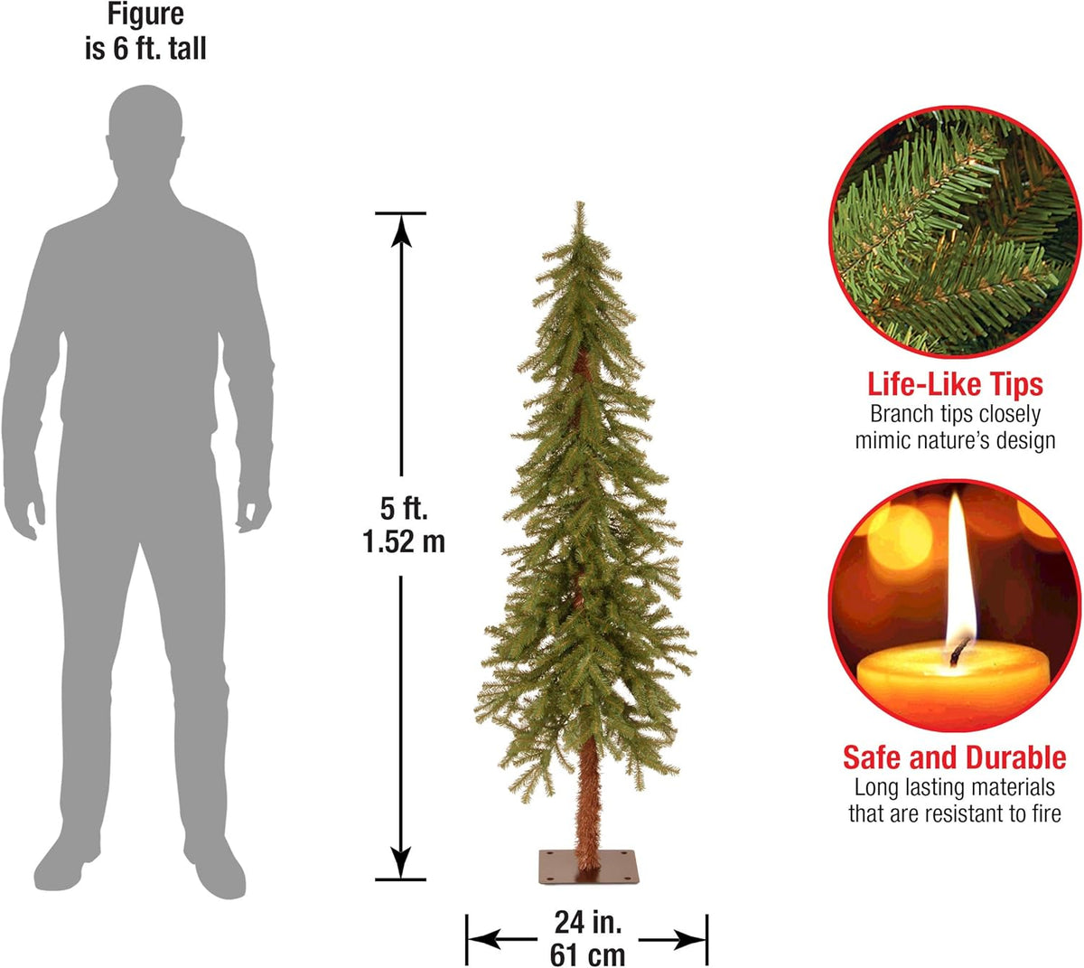 5ft Unlit Hickory Cedar Artificial Christmas Tree