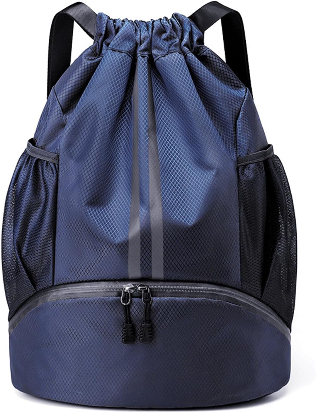 Sports Drawstring Backpack - Swim Gym Bag for Women and Men | String Bag with Shoes Compartment & Wet Proof Pocket, Adjustable Wider Shoulder Strap, For Soccer, Basketball