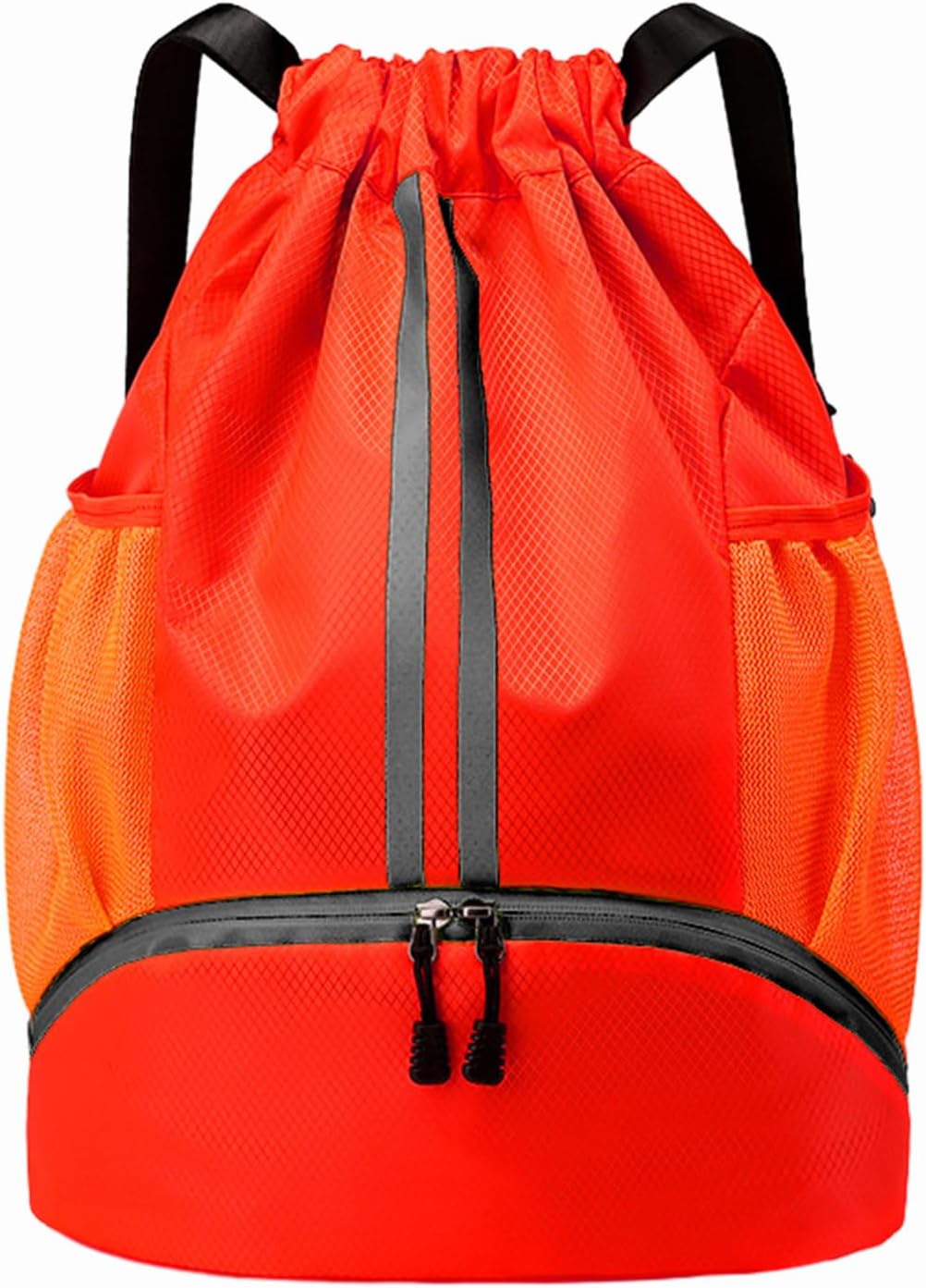 Sports Drawstring Backpack - Swim Gym Bag for Women and Men | String Bag with Shoes Compartment & Wet Proof Pocket, Adjustable Wider Shoulder Strap, For Soccer, Basketball