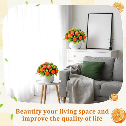 2 Pack Artificial Peach Potted Plants 21.65 Inches Fake Peach Tree Simulation Realistic Fruit Plant with Pot Faux Tree Indoor Decoration for Home Office Living Room Table Desk