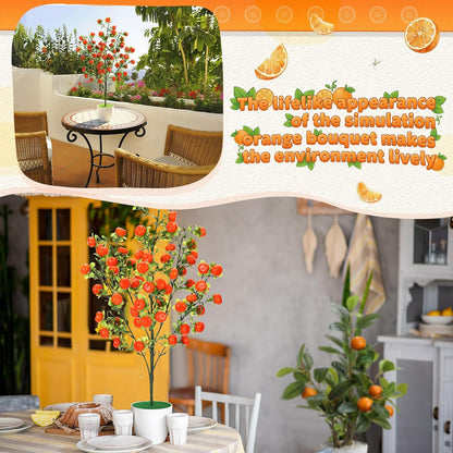 2 Pack Artificial Peach Potted Plants 21.65 Inches Fake Peach Tree Simulation Realistic Fruit Plant with Pot Faux Tree Indoor Decoration for Home Office Living Room Table Desk