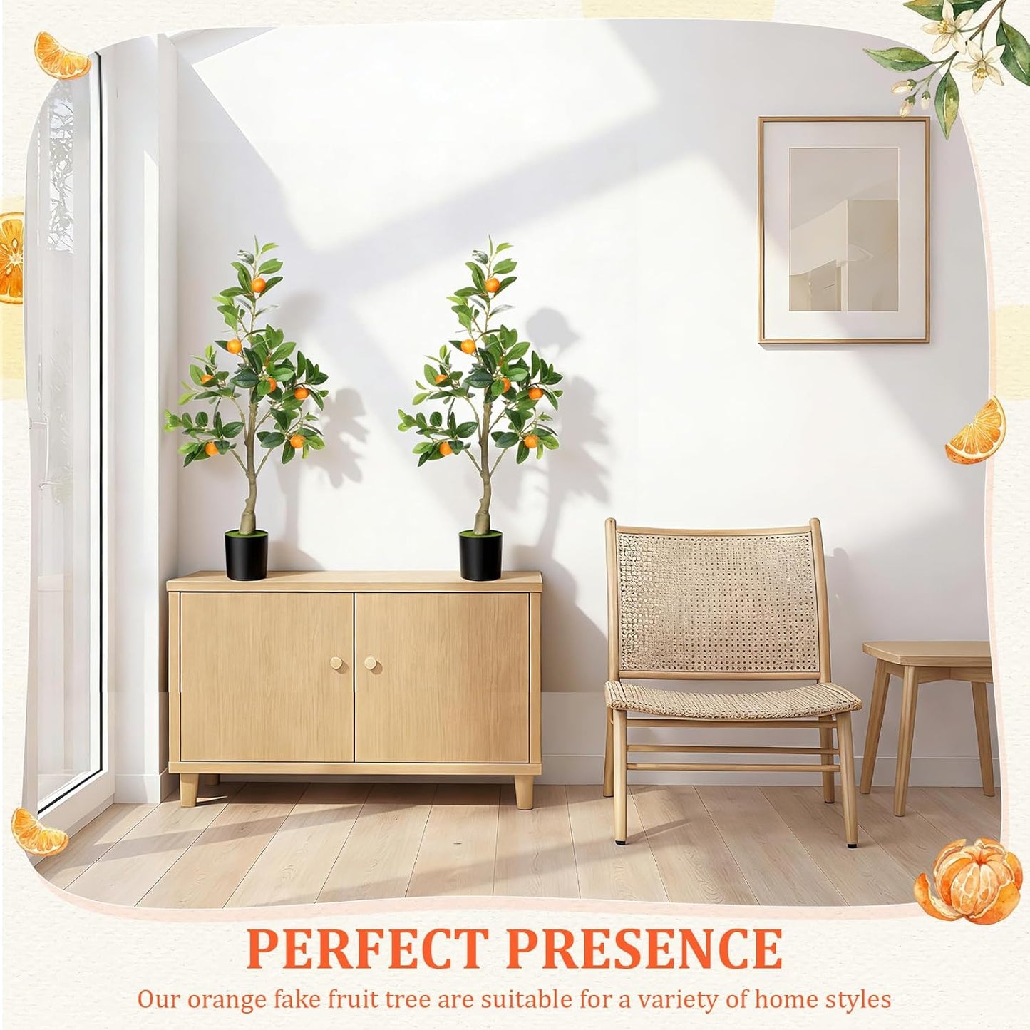 2 Pack Artificial Peach Potted Plants 21.65 Inches Fake Peach Tree Simulation Realistic Fruit Plant with Pot Faux Tree Indoor Decoration for Home Office Living Room Table Desk