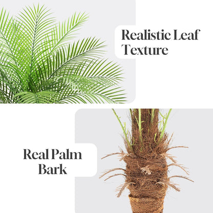9ft Artificial Phoenix Palm Tree Tall Artificial Palm Trees with 21 Adjustable Leaves,Faux Phoenix Palm Plants for Outside Patio Pool Home Office Living Room Yard (2Pcs, 9ft)