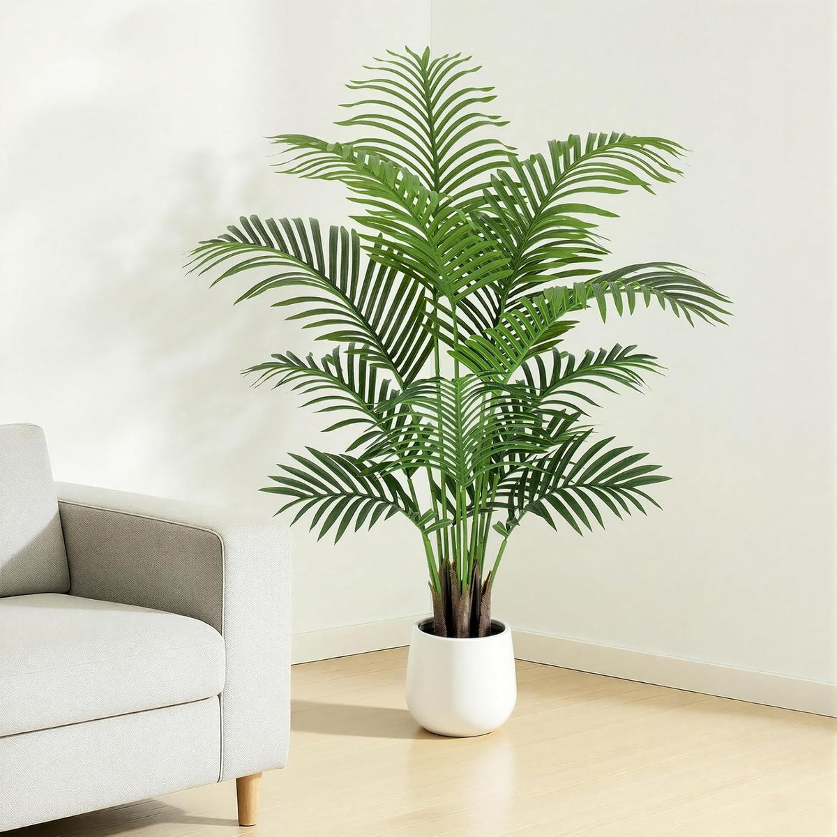 9ft Artificial Phoenix Palm Tree Tall Artificial Palm Trees with 21 Adjustable Leaves,Faux Phoenix Palm Plants for Outside Patio Pool Home Office Living Room Yard (2Pcs, 9ft)