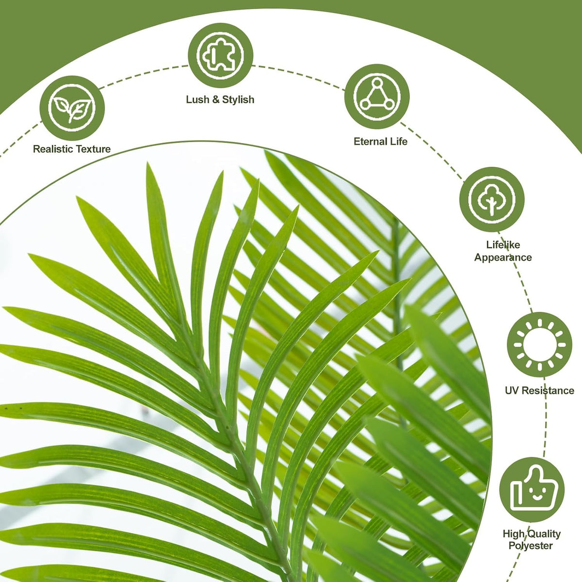 9ft Artificial Phoenix Palm Tree Tall Artificial Palm Trees with 21 Adjustable Leaves,Faux Phoenix Palm Plants for Outside Patio Pool Home Office Living Room Yard (2Pcs, 9ft)