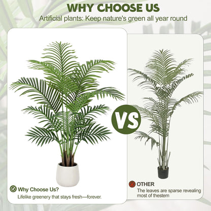 9ft Artificial Phoenix Palm Tree Tall Artificial Palm Trees with 21 Adjustable Leaves,Faux Phoenix Palm Plants for Outside Patio Pool Home Office Living Room Yard (2Pcs, 9ft)