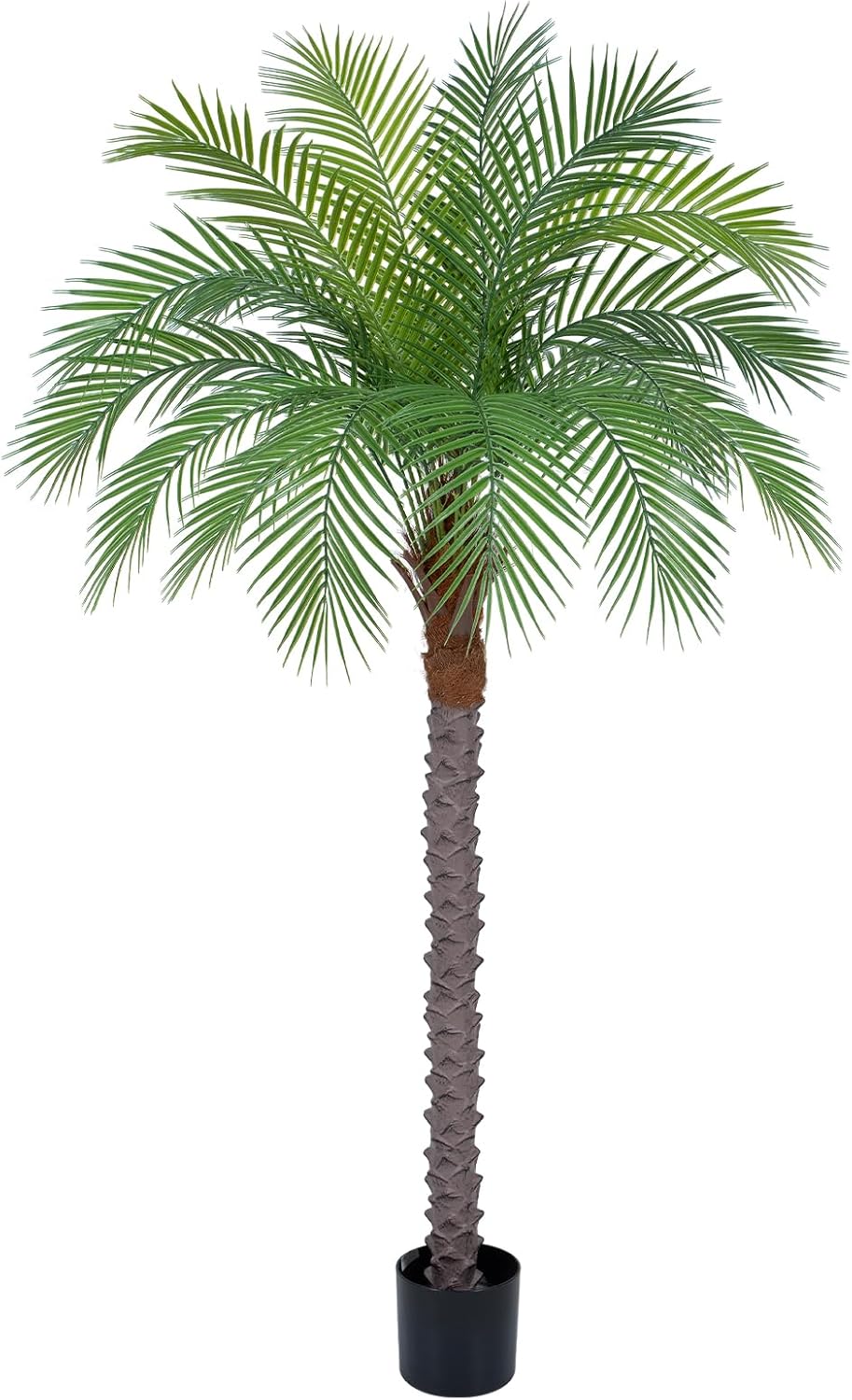 9ft Artificial Phoenix Palm Tree Tall Artificial Palm Trees with 21 Adjustable Leaves,Faux Phoenix Palm Plants for Outside Patio Pool Home Office Living Room Yard (2Pcs, 9ft)