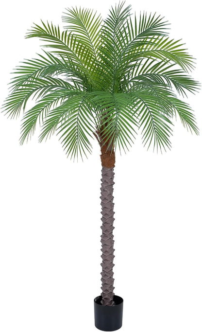 9ft Artificial Phoenix Palm Tree Tall Artificial Palm Trees with 21 Adjustable Leaves,Faux Phoenix Palm Plants for Outside Patio Pool Home Office Living Room Yard (2Pcs, 9ft)