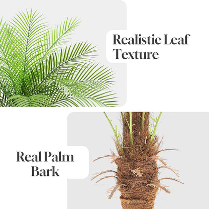 9ft Artificial Phoenix Palm Tree Tall Artificial Palm Trees with 21 Adjustable Leaves,Faux Phoenix Palm Plants for Outside Patio Pool Home Office Living Room Yard (2Pcs, 9ft)