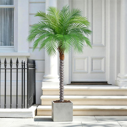 9ft Artificial Phoenix Palm Tree Tall Artificial Palm Trees with 21 Adjustable Leaves,Faux Phoenix Palm Plants for Outside Patio Pool Home Office Living Room Yard (2Pcs, 9ft)
