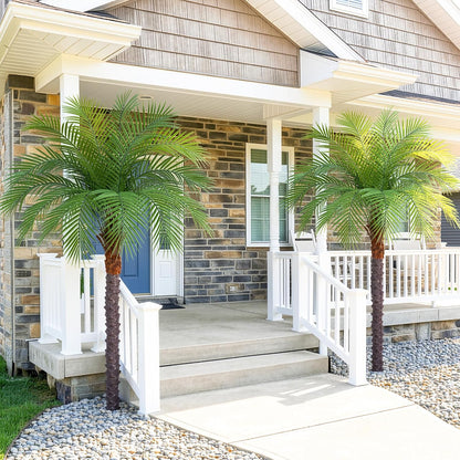 9ft Artificial Phoenix Palm Tree Tall Artificial Palm Trees with 21 Adjustable Leaves,Faux Phoenix Palm Plants for Outside Patio Pool Home Office Living Room Yard (2Pcs, 9ft)